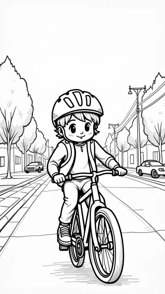 coloriage de sécurité de vélo